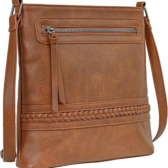 Crossbody Bag Women PU Leather Multi Pocket Adjustable Strap Small Purse - Picture 1 of 7